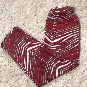 Zubaz Unisex Lounge Pants in Red & White Stripe